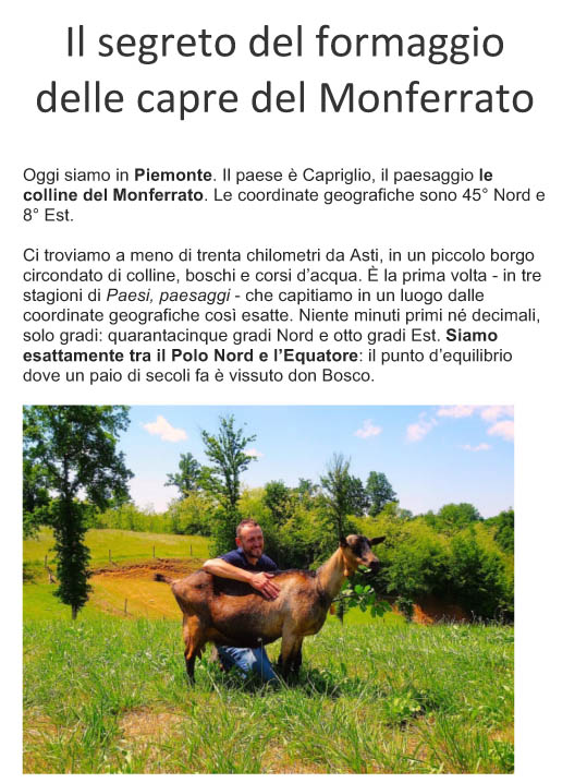 Il segreto del formaggio delle capre del Monferrato